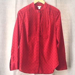 J Crew Factory Drapey Tuxedo Blouse